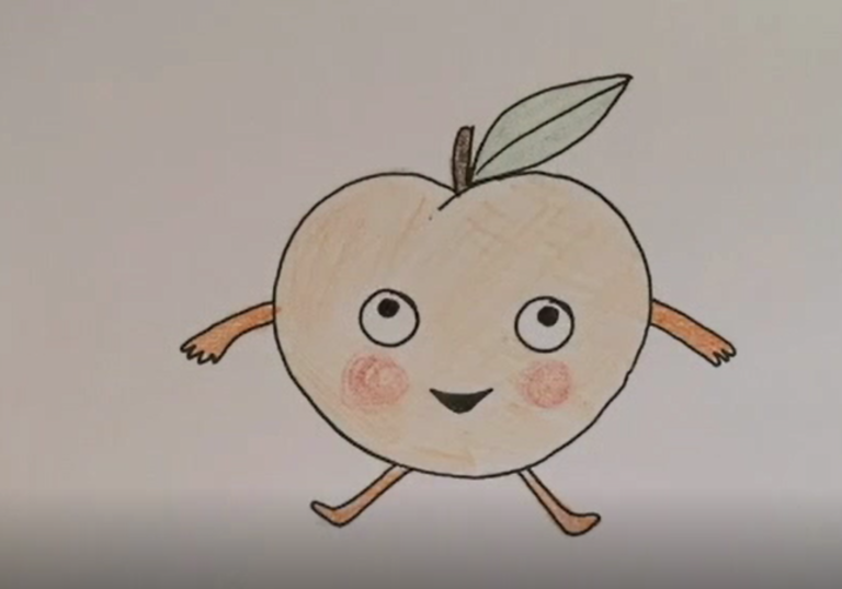 illustration of a peach