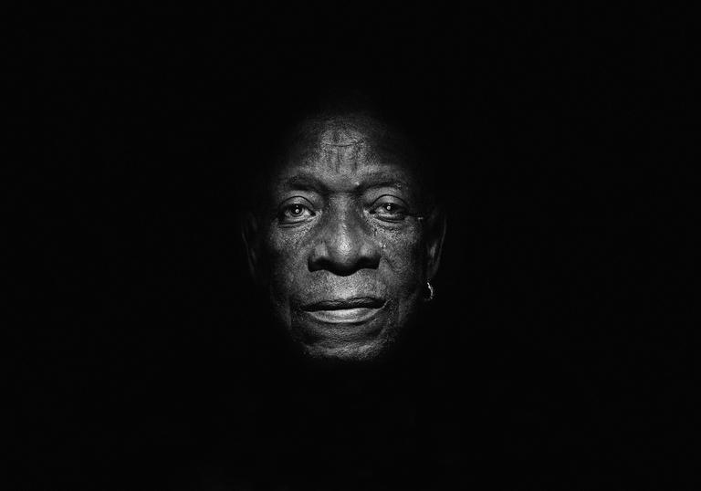 black and white photo of tony allen