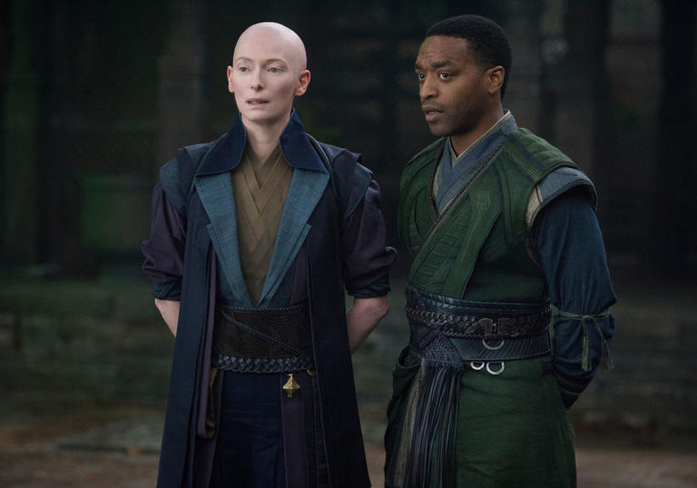 photo of tilda swinton and chiwetel Ejiofor in doctor strange