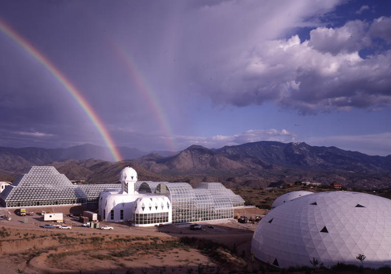 Biosphere with a rainbow