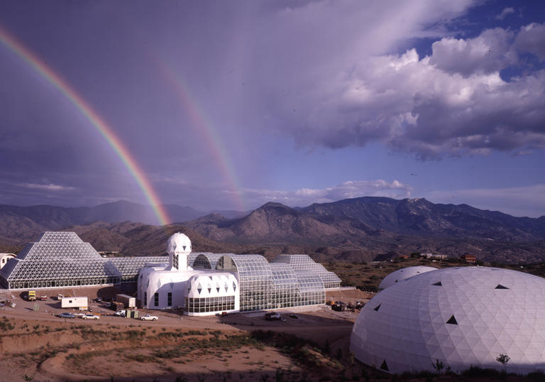 Biosphere with a rainbow