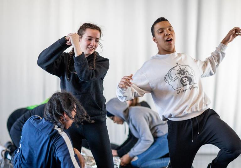 Student performing in Barbican Box showcase