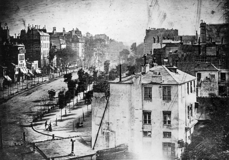 An image of Louis Daguerre Boulevard du Temple (1838)