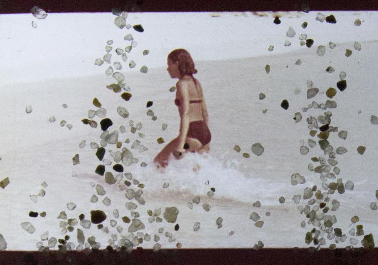 handmade film of a girl in the sea