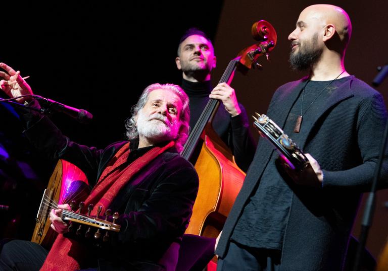 A live performance photo of Marcel Khalifé & Bachar Mar-Khalifé 