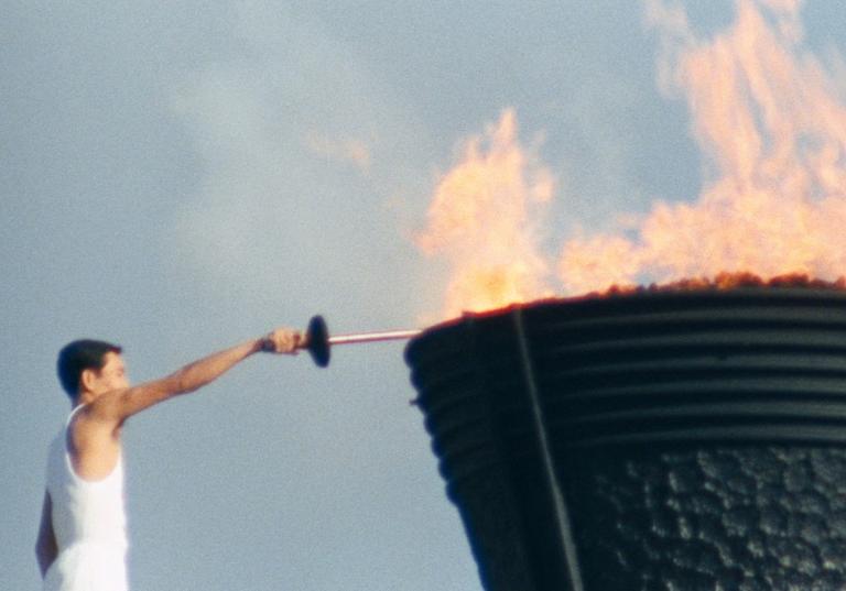 the lighting of the Olympic torch