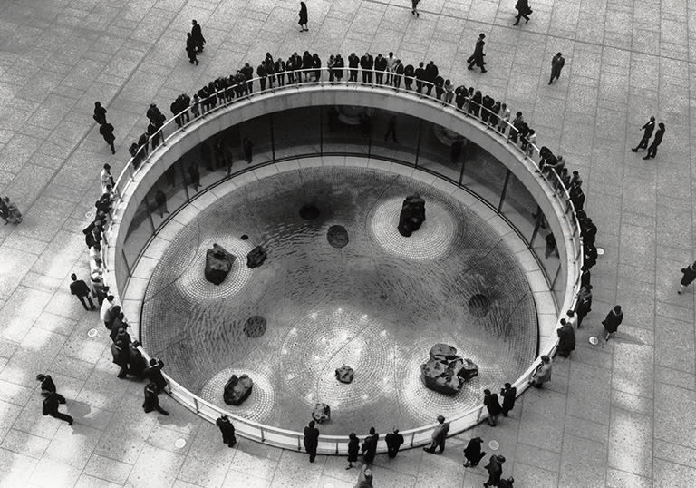 An image of Noguchi's Sunken Garden in New York