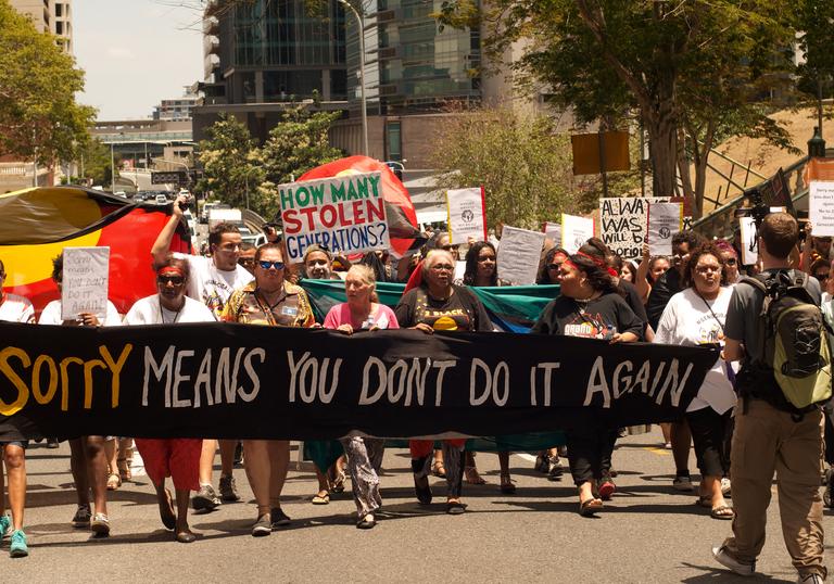 A still of a demonstration from After the Apology