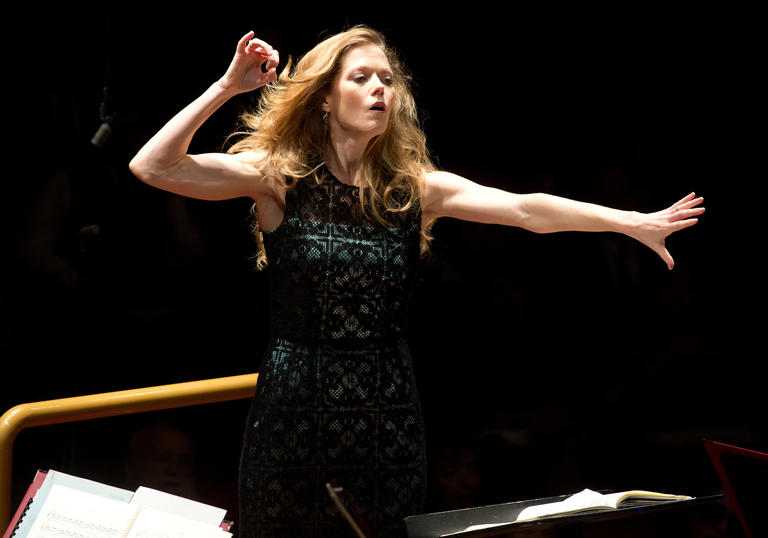 Barbara Hannigan conducts.