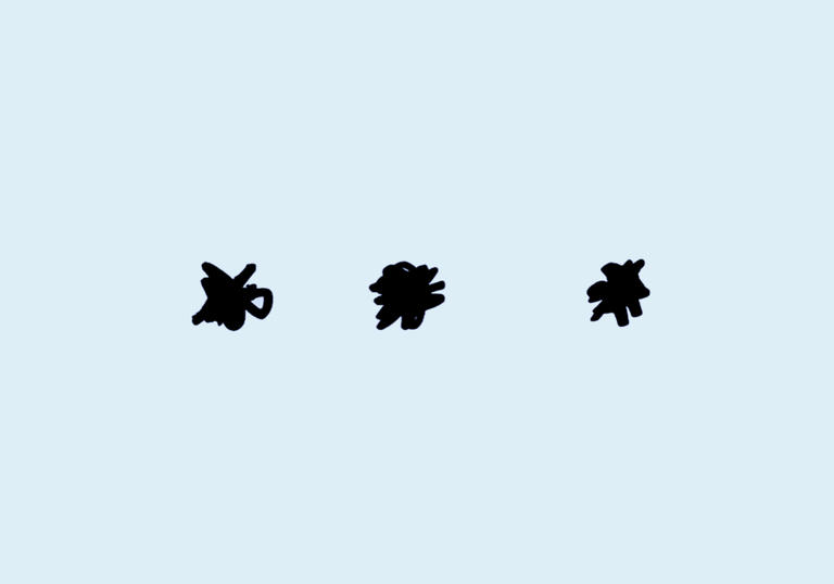 a graphic image showing three hand-drawn asterisks against a light blue background