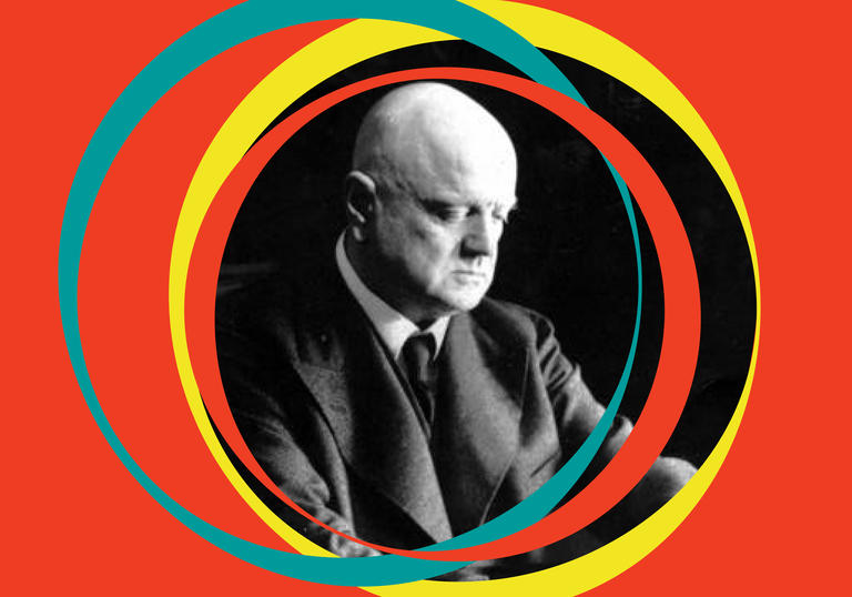 Black and white photo of Jean Sibelius