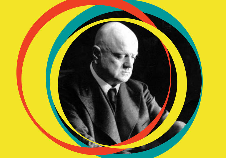 Black and white photo of Jean Sibelius