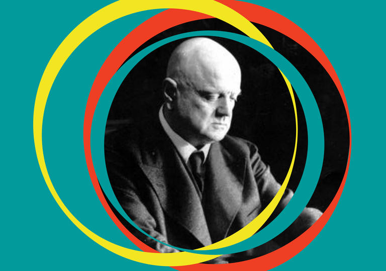 Black and white photo of Jean Sibelius