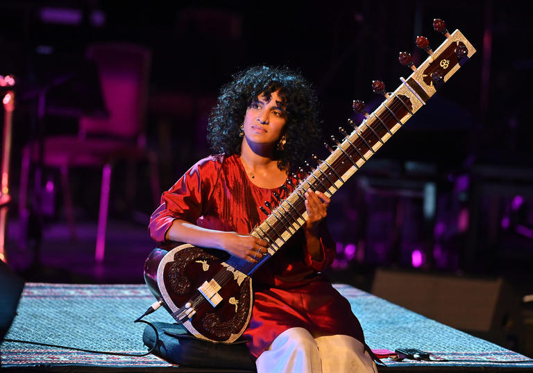 Anoushka Shankar playing the sitar at the BBC Proms