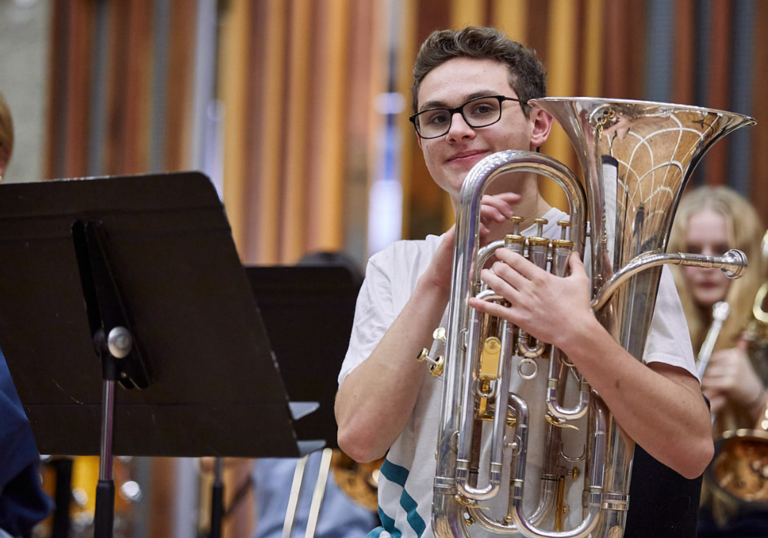 Male brass player