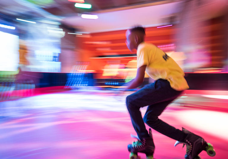 Male figure on roller skates