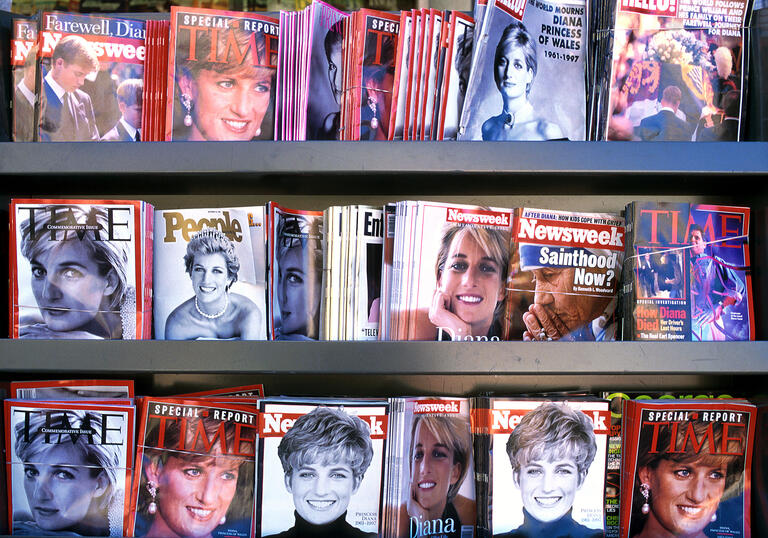 Princess Diana on the cover of magazine