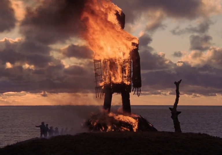 Snippet from the Wickerman movie - the wickerman on fire