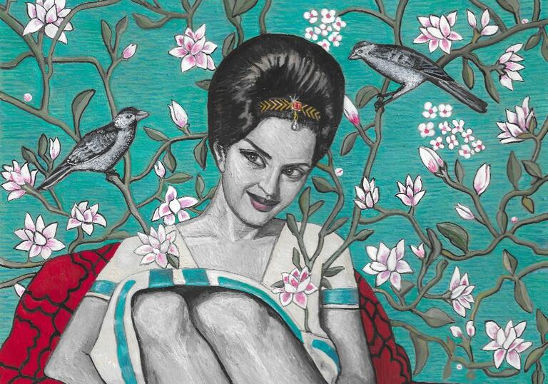 Soheila Sokhanvari, Wild at Heart (Portrait of Pouran Shapoori), 2019