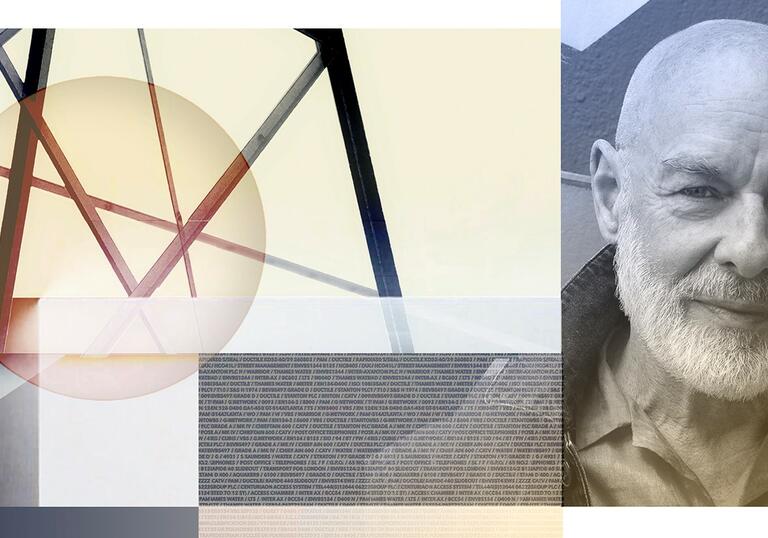 Abstract Graphic with photo of Brian Eno