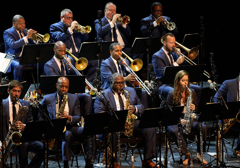 Photograph of a section of the Jazz at Lincoln Centre Orchestra