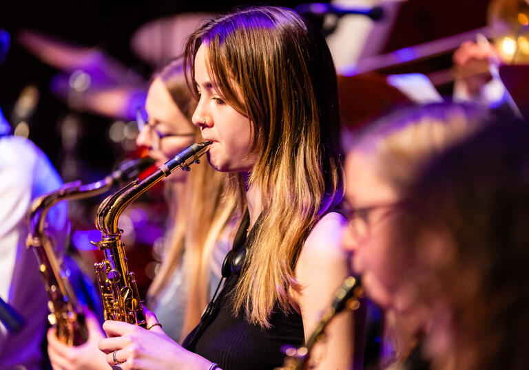 Guildhall School Big Band saxophonists