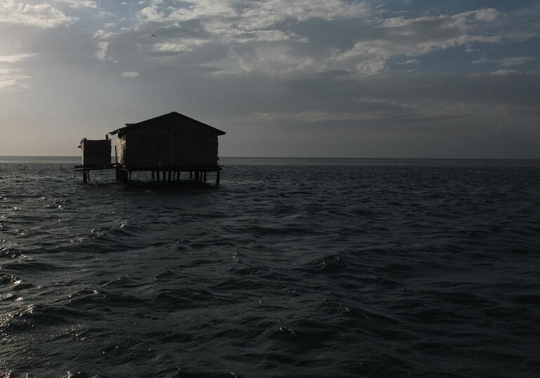 A home on stilts on the horizon