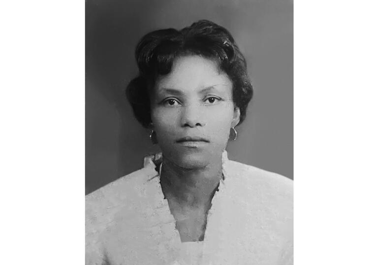 black and white photo of Carmen Gordon