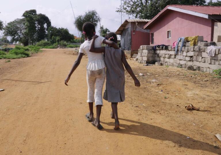 A woman walks