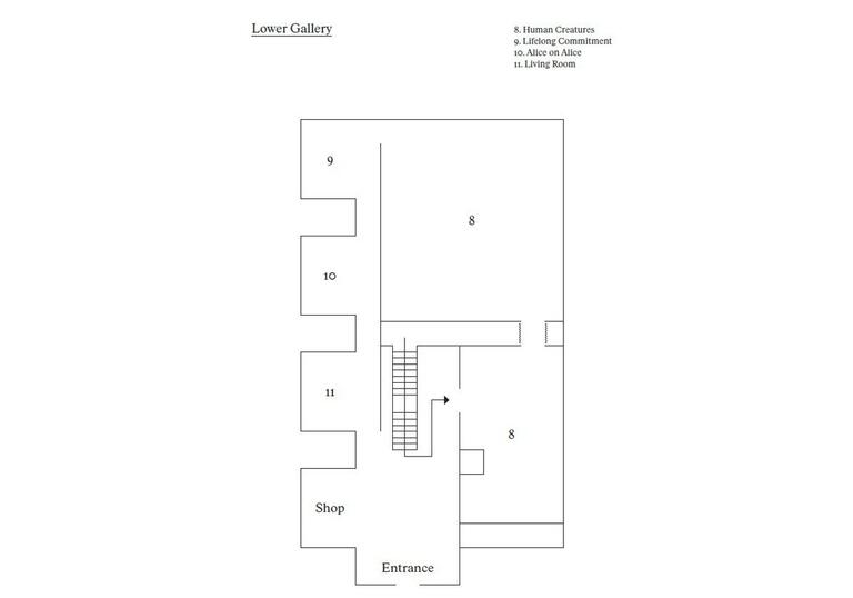 lower gallery map of Alice Neel exhibition