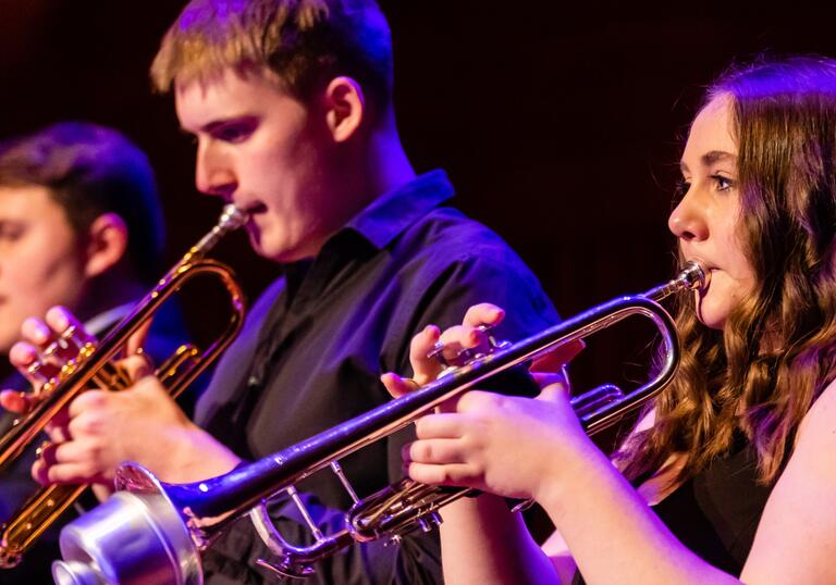 Guildhall School Big Band trumpet players