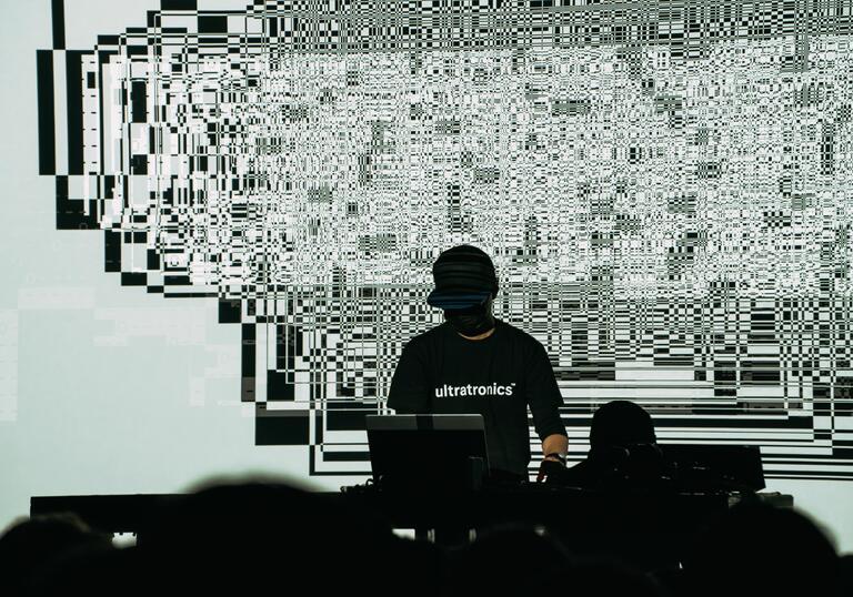 photo of Ryoji Ikeda's ultratronics live set