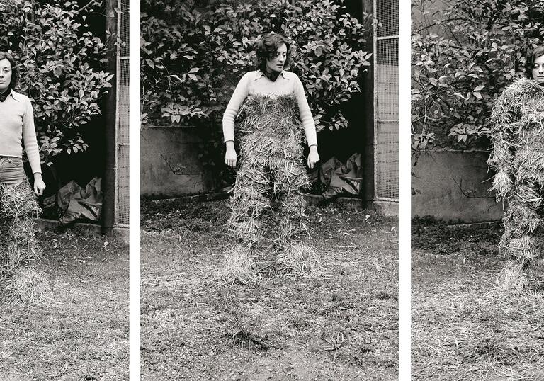 artist Fina Miralles transforms into straw
