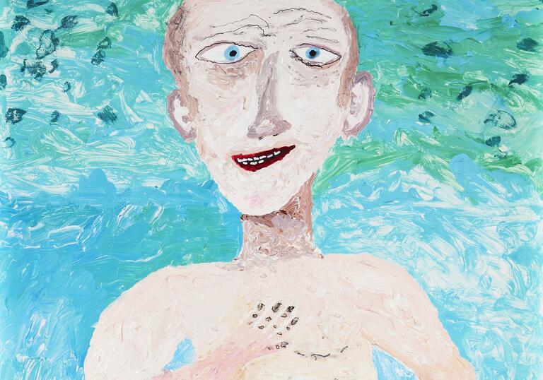 Painting of nude man 