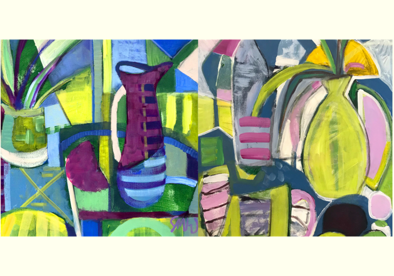 A sample of the semi-abstracted paintings of artist Stephanie Wilkinson