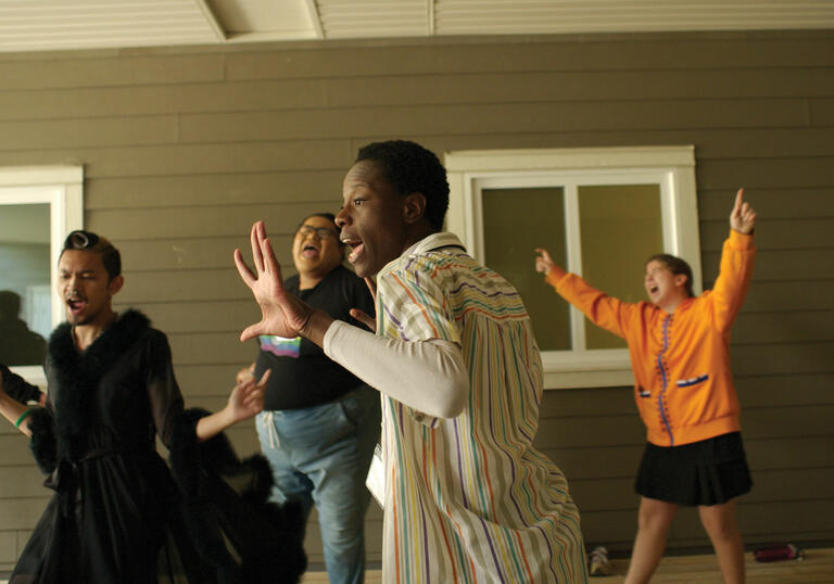 A group of young people have fun