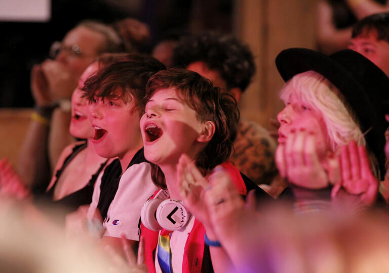 Kids have fun together in a joyous scene