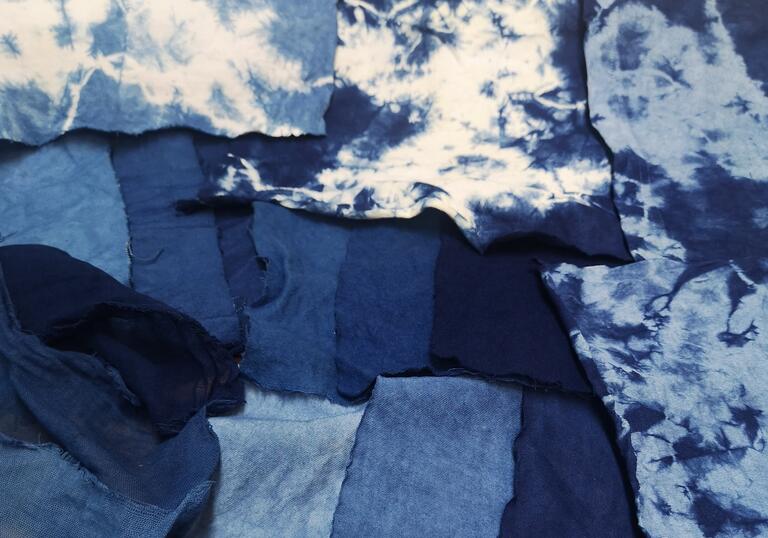 image of indigo dyed fabric