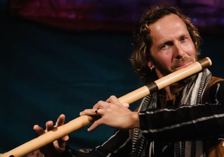 Jason Kalidas playing the bansuri