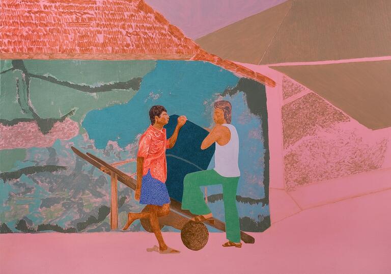 Gieve Patel, Two Men with Handcart, 1979. Peabody Essex Museum, Salem, Massachusetts.
