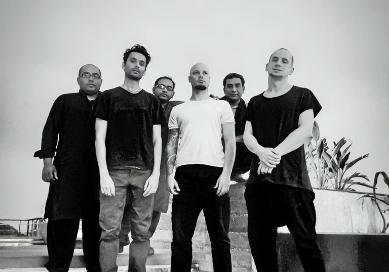 Jaubi stand in black and white.