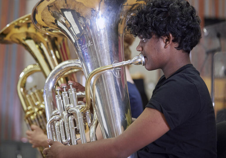 Junior Guildhall tuba player