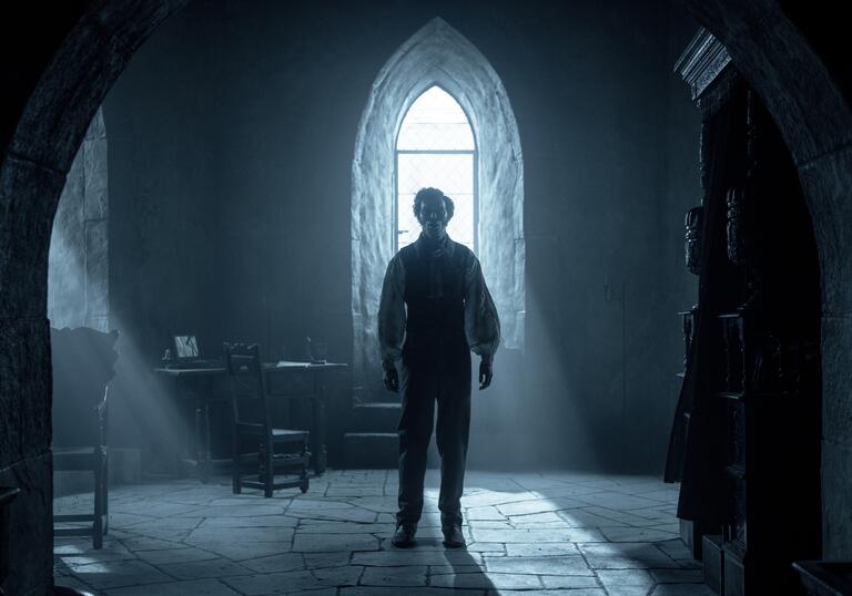 Nicholas Hoult stands in room