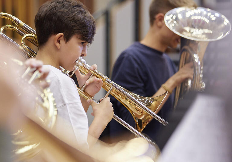 Junior Guildhall brass musicians