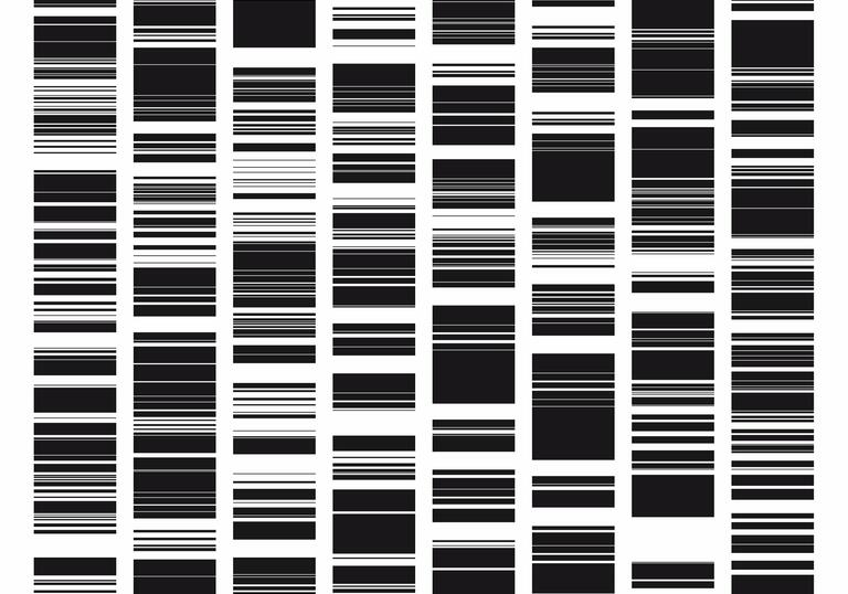 a series of black bars in alternating sizes on a white background