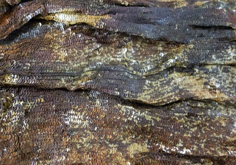 Close up of sequin fabric
