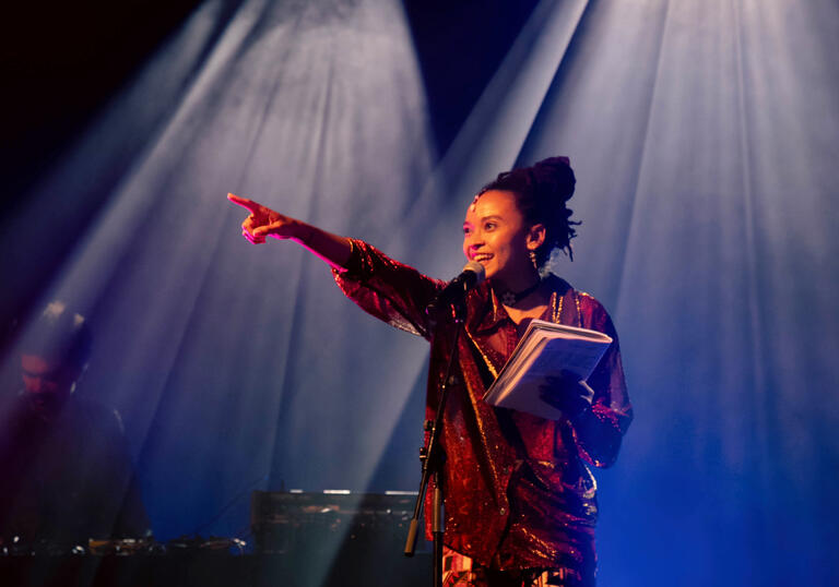 Nomakhwezi Becker on stage