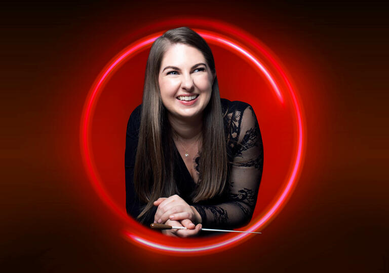 Portrait of Karen Ni Bhroin in a red circle