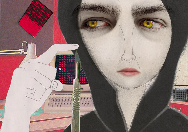 An animated woman