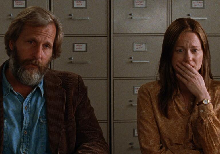 A man and a woman sitting